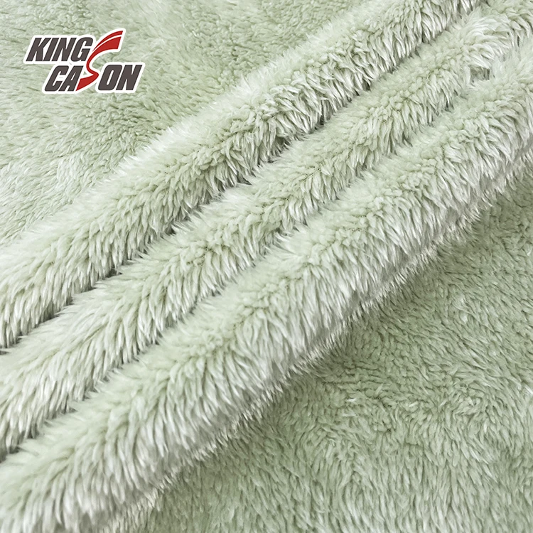 KINGCASON Manufacturer Wholesale Customized Colors Warm Anti-Static Two Side Brushed Soft Solid Sherpa Arctic Fleece Fabric