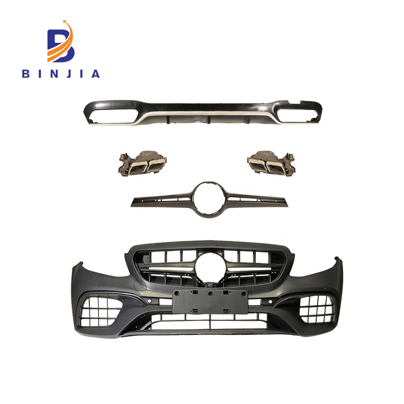 PP материал FRONTREAR бампер и решетка отделка выхлопной трубы Комплект боди год 2016 для MERCEDES-BENZ E63 W213
