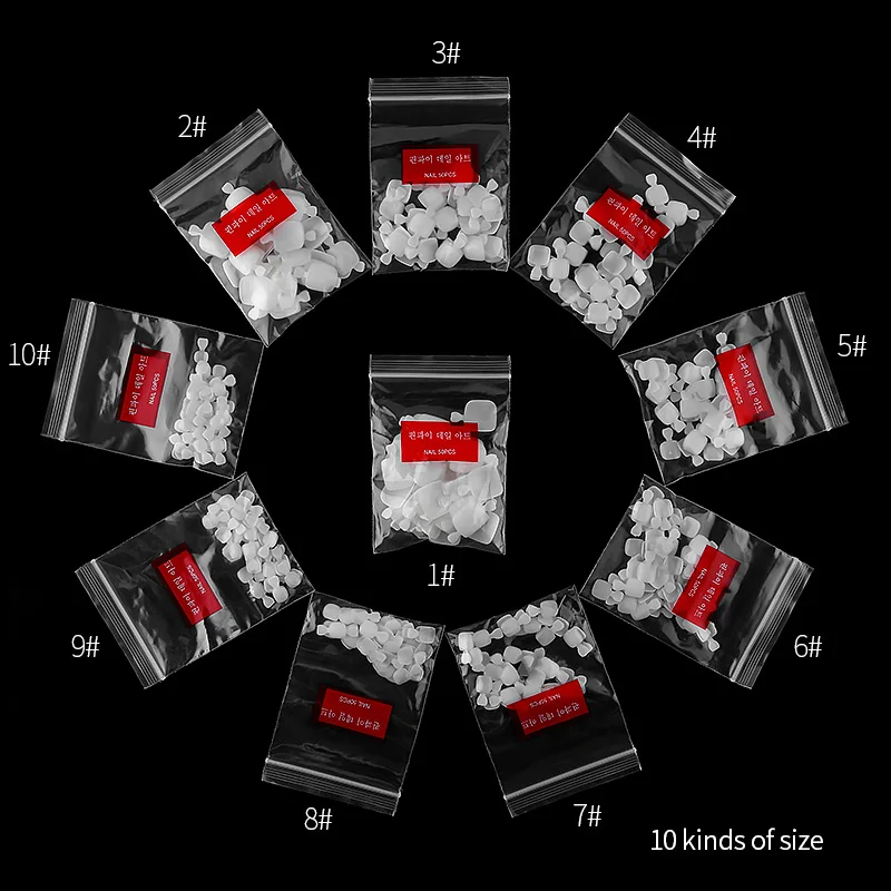 Nail Art Decoration 500pcs/bag Toe Nail Tips Artificial Acrylic Natural/Clear Manicure Toenails Beauty Tools Foot Nail