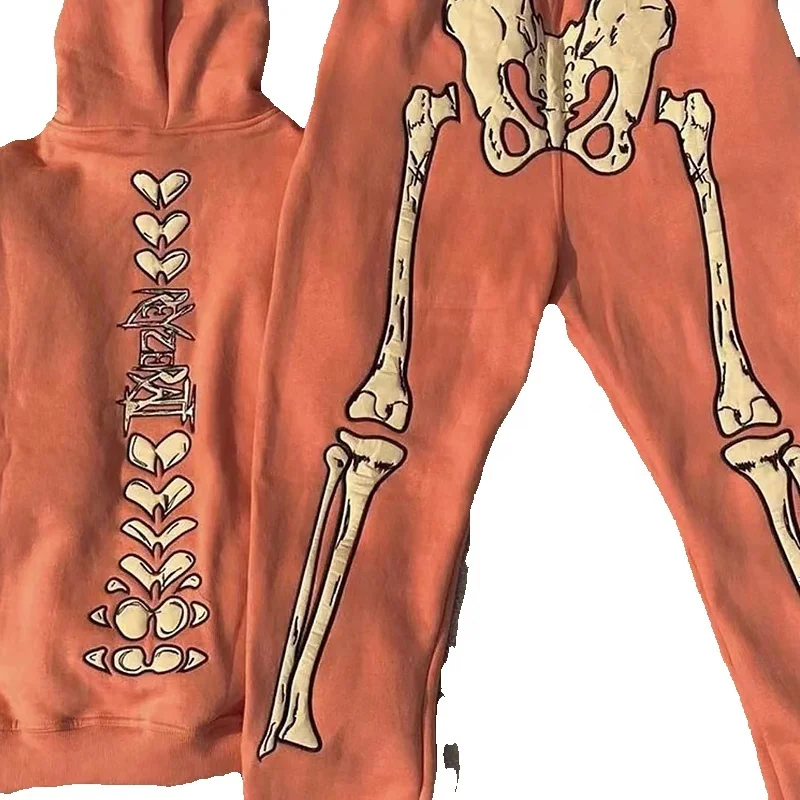 wholesale tech fleece embroidery sweatsuit men joggers set custom oversized tracksuit