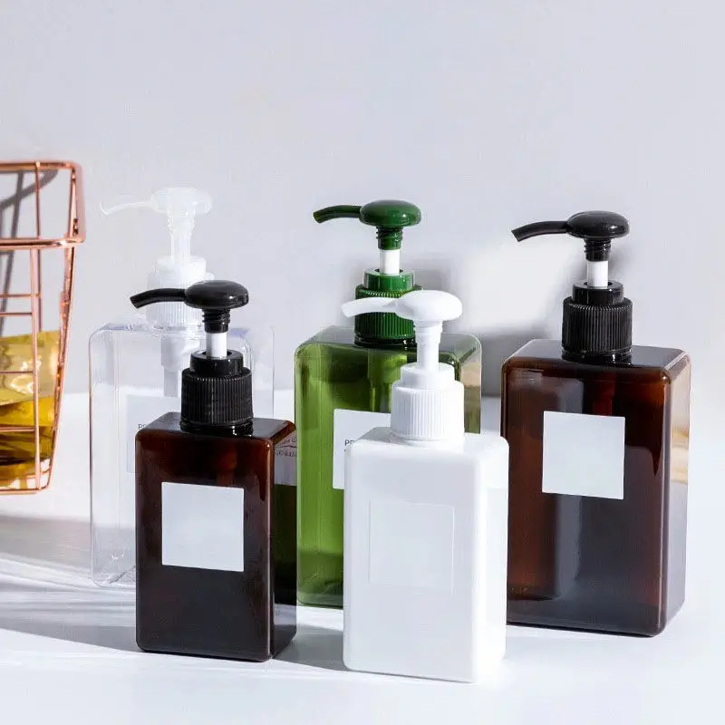 PUMP Sprayer Factory Square Refill PET Plastic Pump Lotion Shampoo Bottle Liquid Soap Bottle Screen Printing 200ml 250ml 300ml