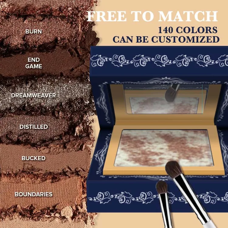 Professional Marble Design Dry Highlight Palette Shimmer & Matte Waterproof Glitter Custom for Daily Makeup Use CE Certified