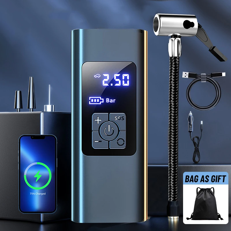 New Arrival 12V 150psi Automatic Lightweight Wireless Digital Display Portable Car Air Pump Car Tire Inflator Pump For Bicycle