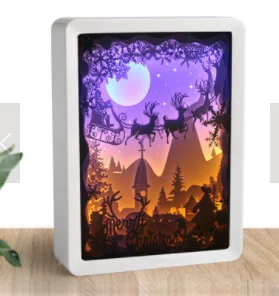 Подарок на день Святого Валентина, 3D коробка для теней, светодиодная бумага, скульптуры, рамка из АБС-пластика, ночник, настольные лампы, декоративное освещение