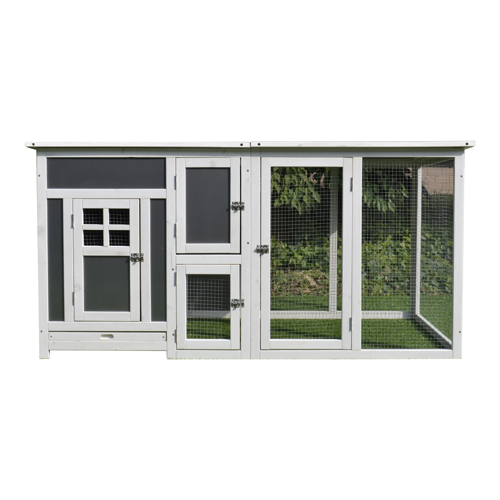 XPT041 Wooden Pet Cages Chicken Coop Grey color for outdoor farm house chicken run