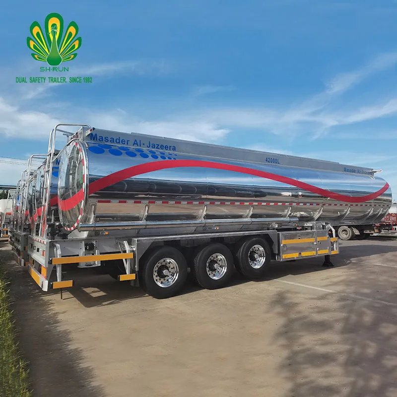 3 Axles 45000 50000 Liters Aluminum Alloy Gasoline Petrol diesel Cooking Oil Mirror Insulated Tank Fuel Tanker Trailer for Sale