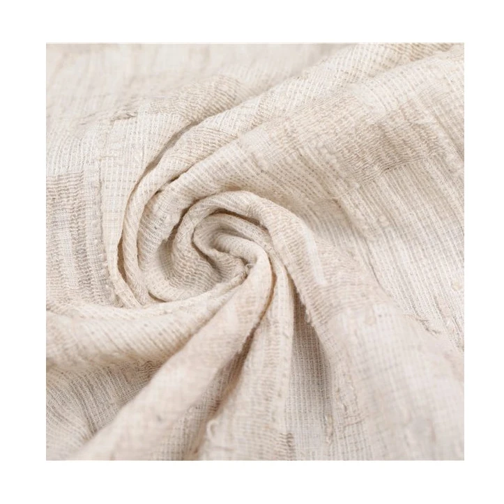  100% french linen fabric or blend plain yarn dye jacquard solid print