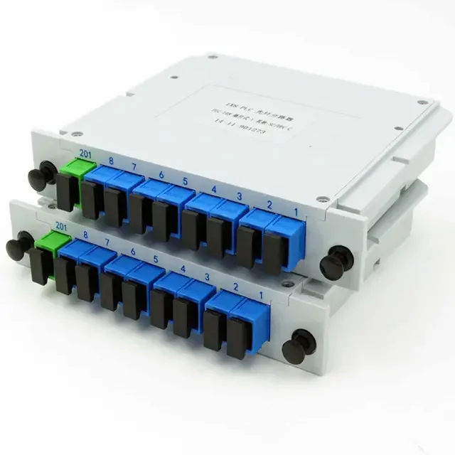 Plc Splitter ABS Box SC UPC Connectors Cassette Type 1X2 1X4 1X8 1X16 Optical PLC Splitter