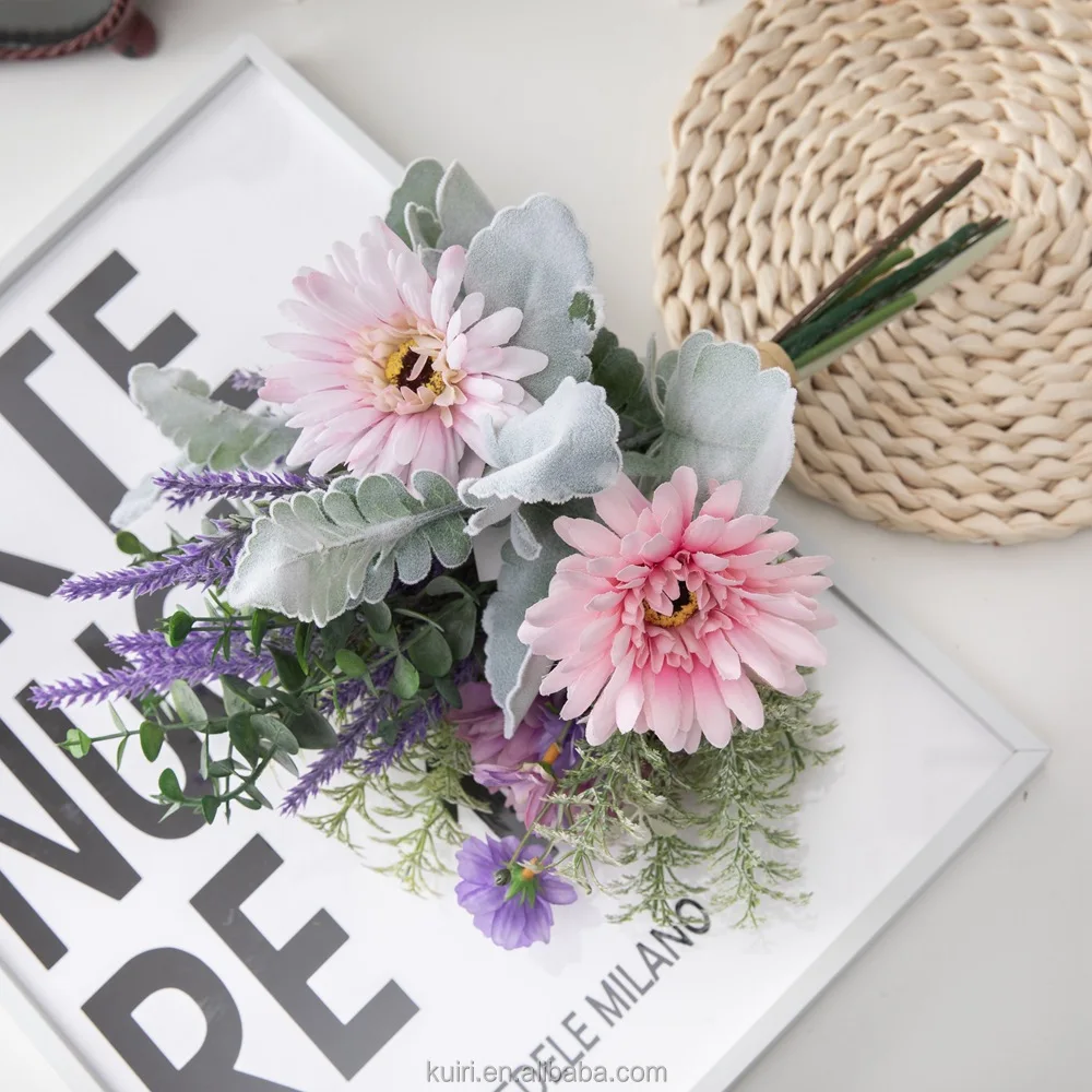 New design Artificial Gerbera Bouquet New Design Garden Wedding Decoration Silk Flowers