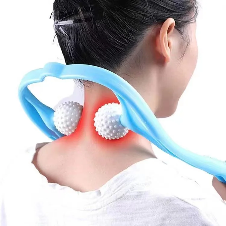 U Handheld SHIATSU Shoulder Neck  Two-Point Deep Tissue Roller Ball Self Massage Tool Massage Ball neck-massager