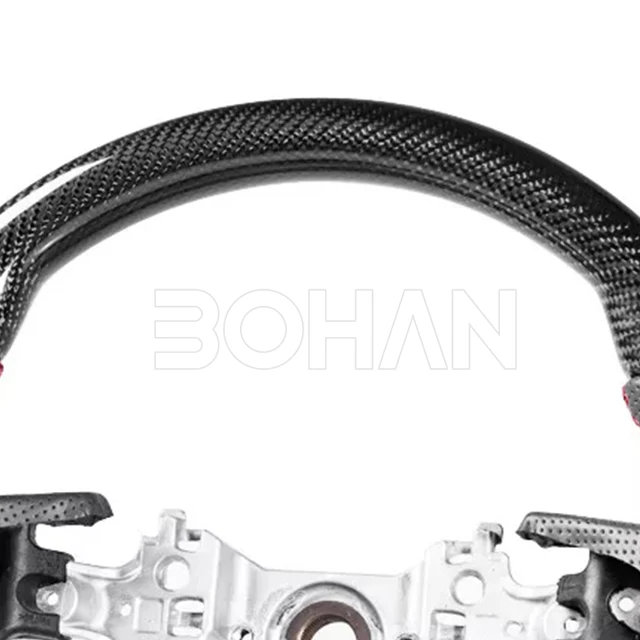 Real Carbon Fiber D-Type Racing Design Car Steering Wheel Nappa Perforated Leather for Toyota Camry RAV-4 Auris 2018+