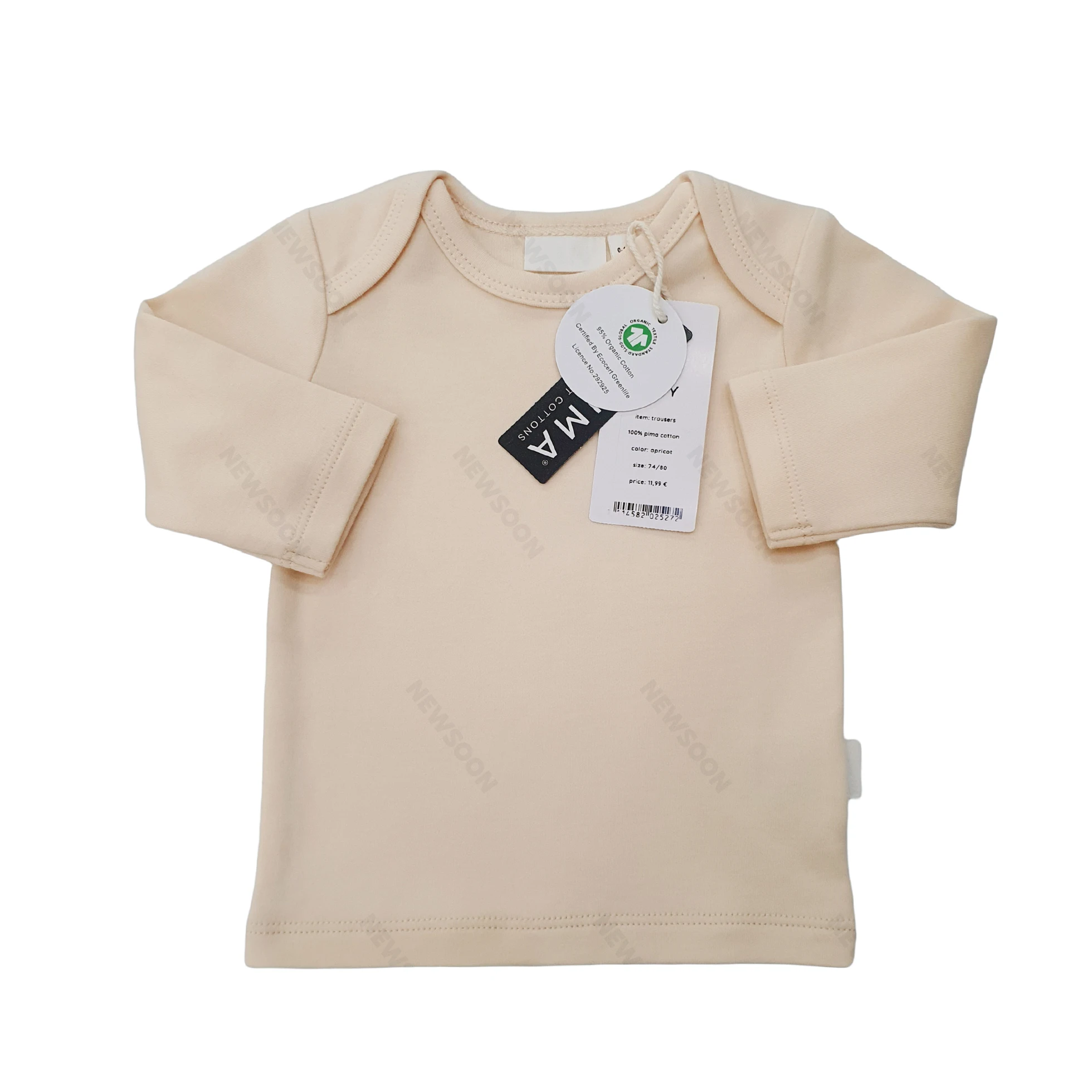 Winter Envelope Collar Organic Supima Cotton Clothes Toddler Girls Boys T-shirts Wholesale Newborn 100% Pima Warm Baby Clothes