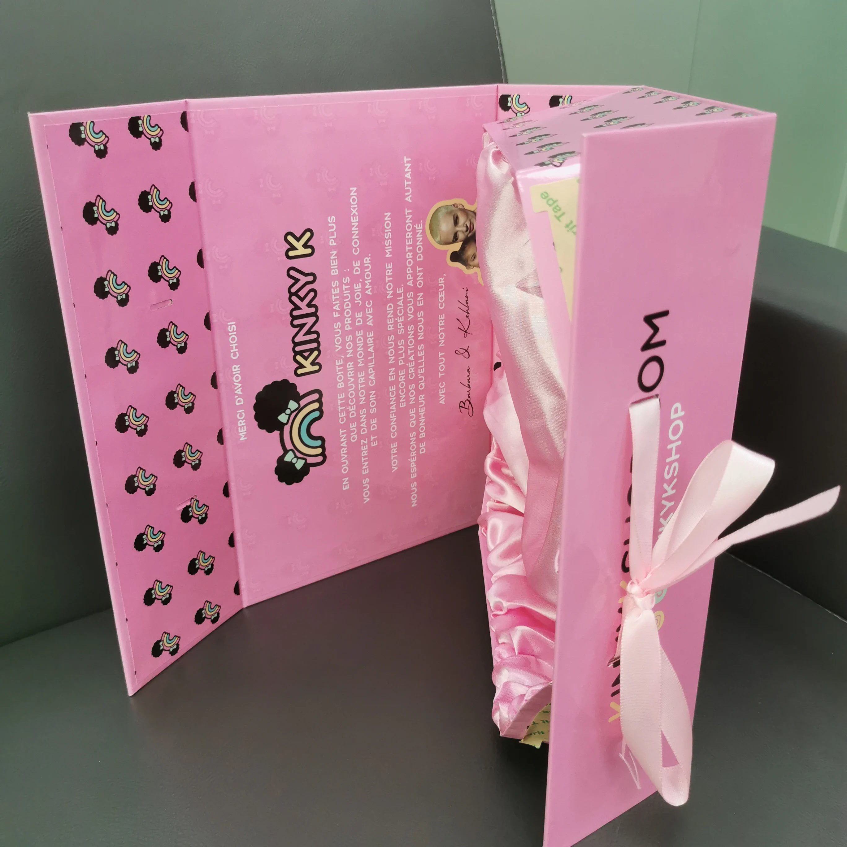 Magnetic Gift Box Wrapping Cardboard Gift Packaging Wig Hair Carton Premium Luxury Paper Box Customised Logo Ribbon Folding