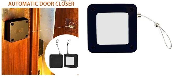 Automatic Door Closer Punch-Free Multifunctional Automatic Sensor Door Closer Residential r with 304 Stainless Steel Drawstring