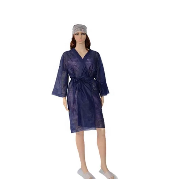 New Disposable Bath wrap kimono Non woven Disposable Hairdressing Bathrobe For Spa Beauty Salon Kimono Gown