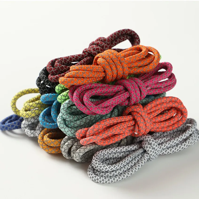 Fashion Customized Laces Ends Black Polyester 3m Reflective Rope Shoelaces For Yeezy 350