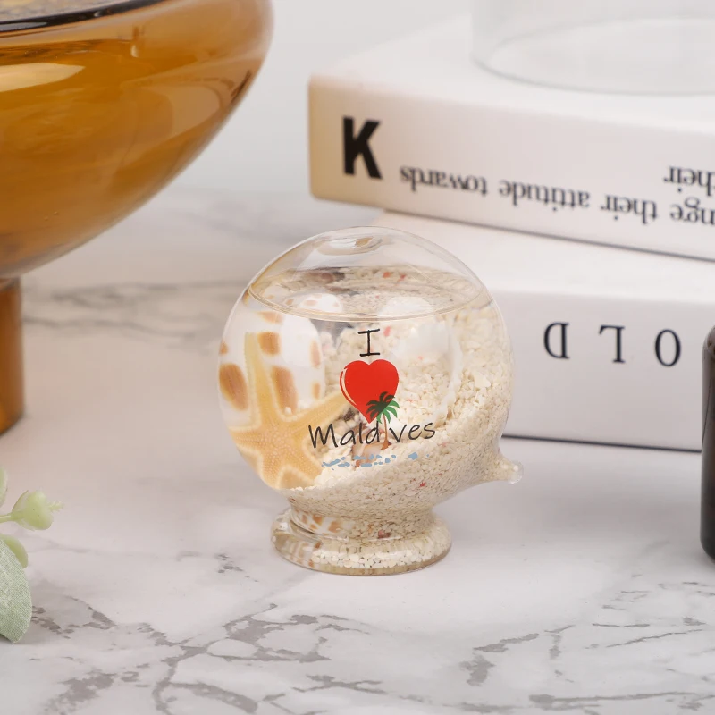 Customizable 60mm transparent glass ball home decoration with ocean effect