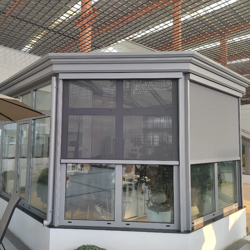 insulated Prefab extended for winter solarium portable Retractable Aluminium frame glass houses free standing sunroom kit