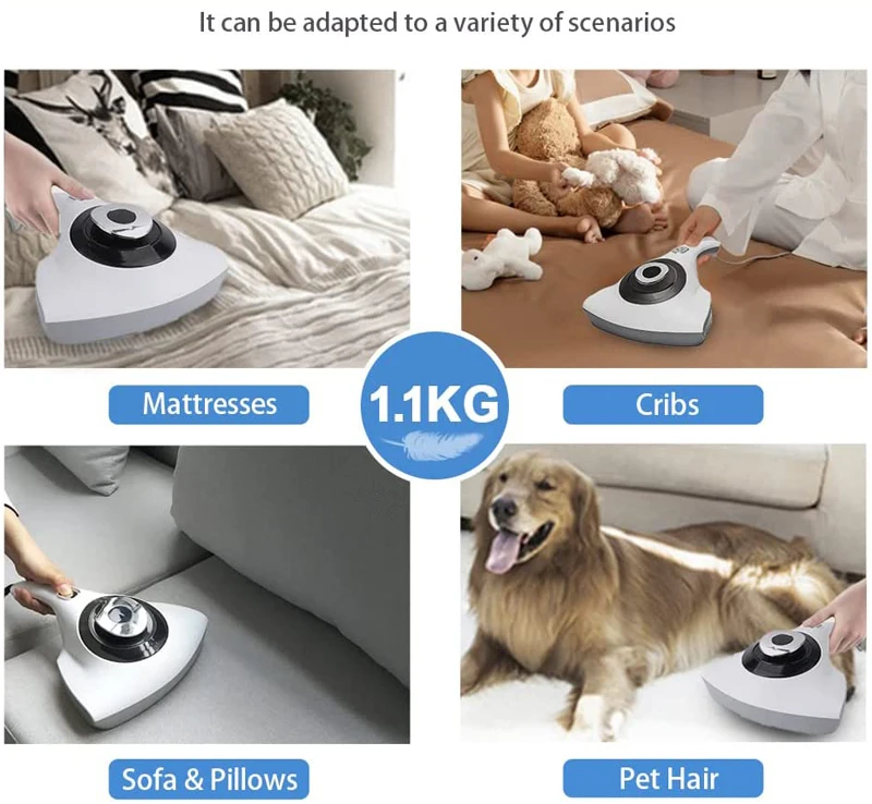 12KPa Powerful Suction Handheld Deep Mattress Vacuum Cleaner for Bed Pillows Sofa Sheet