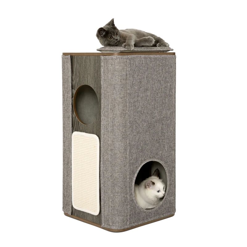 
Professional Manufacturers Sisal Cat Scratcher Cat Houses Natural Scratching Condo Small Modern Cat tree Tower with Holes 