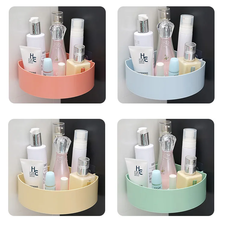 Bathroom Shelves No-drill Shelf bathroom accessories Shower Storage Rack Holder Kitchen Organizer Bathroom Punch Corner Frame