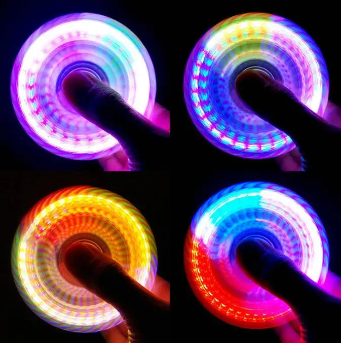 colored lights Stress relief LED light up Fidget Spinner Toy Colorful Lighting Effects hand spinner toy