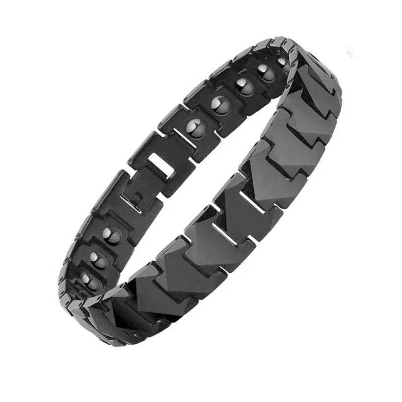 Fashion Tungsten Bracelets Bangles Magnetic Clasp Leather Bracelet Amega Tungsten Bracelet For Men