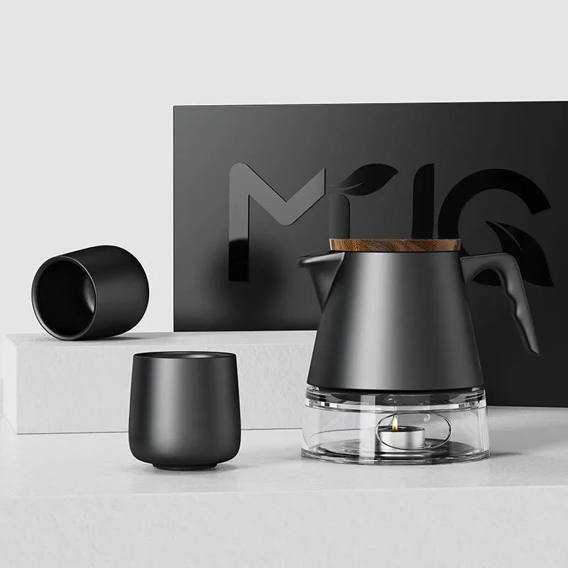 DHPO New Unique Handle Design High-end Teapot with infusers for loose tea 20 oz ceramic porcelain teapot with infuser set