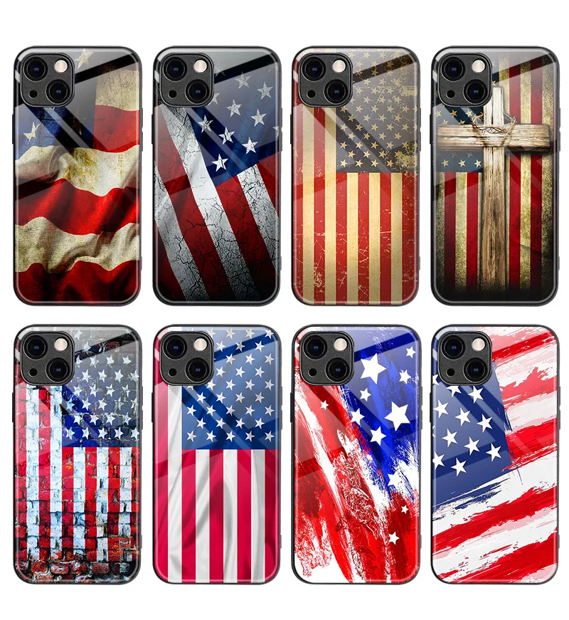 Tempered Glass TPU PC Anime Print Shiny Phone Case for iPhone 7 8 XS 11Pro Back Cover for A51 A71 A22 5G Cases