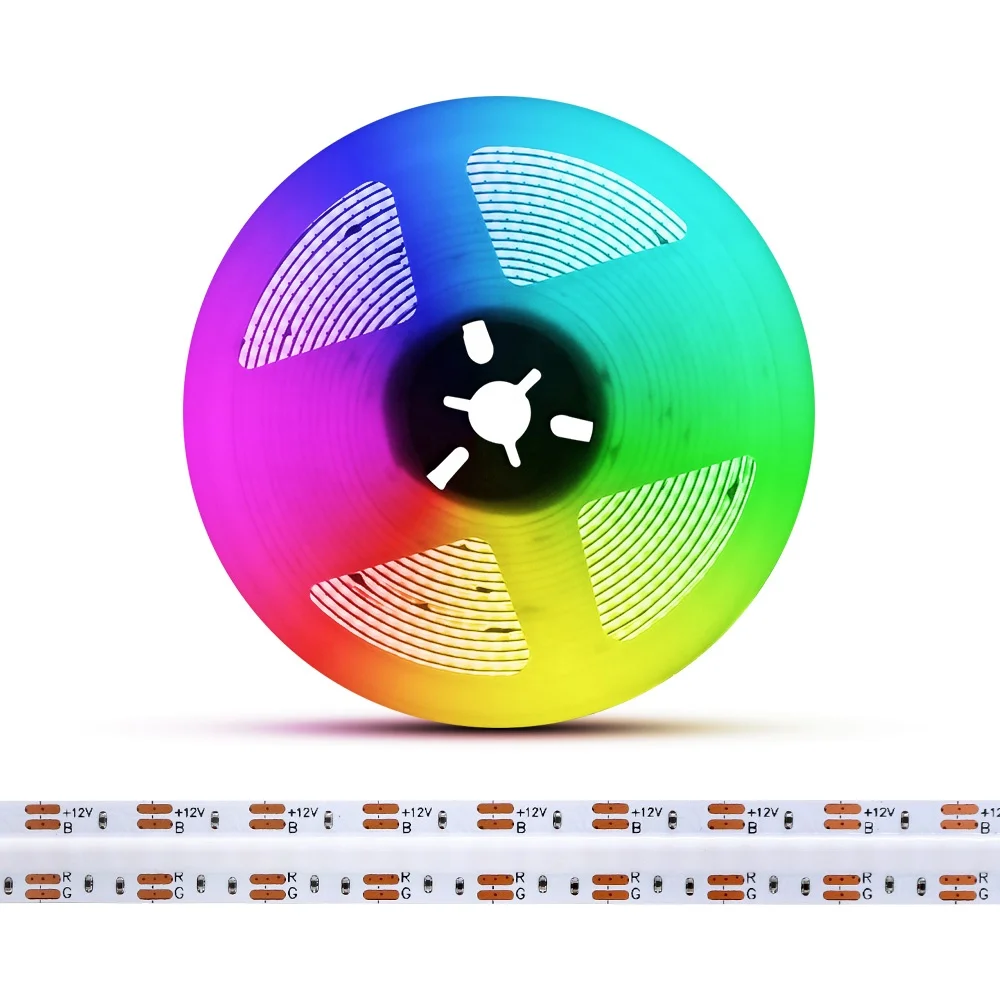 Home decoration atmosphere RGB light Multiple color optional naked strip light 810chips/m PCB10mm Flexible COB led strip light