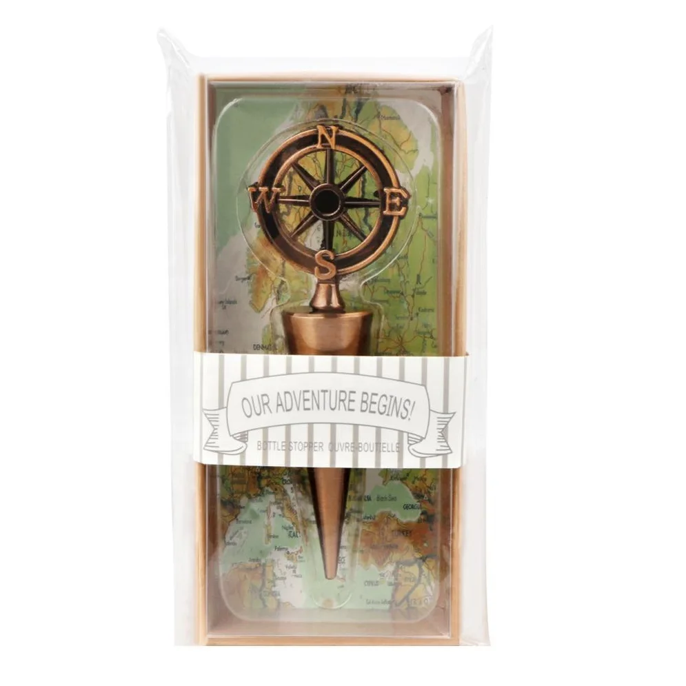 Travel Theme Wedding Gifts Metal Alloy Wine Bottle Stopper Wedding Souvenirs for Guests