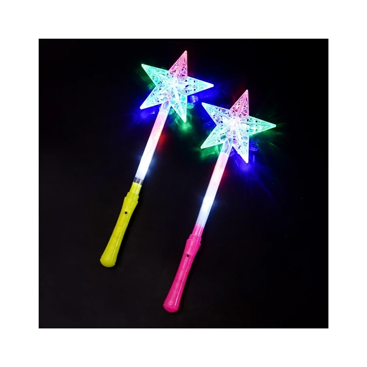 Wholesale party supplies new year novelty kid glowing toy magic star wand LED stick glowing in the dark