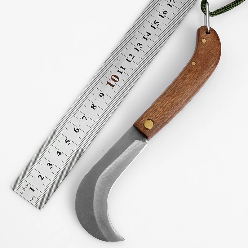 Factory Price Stainless Steel Pruning Knife with Wood Handle for Camping Folding Pocket Survival Hunting Knife