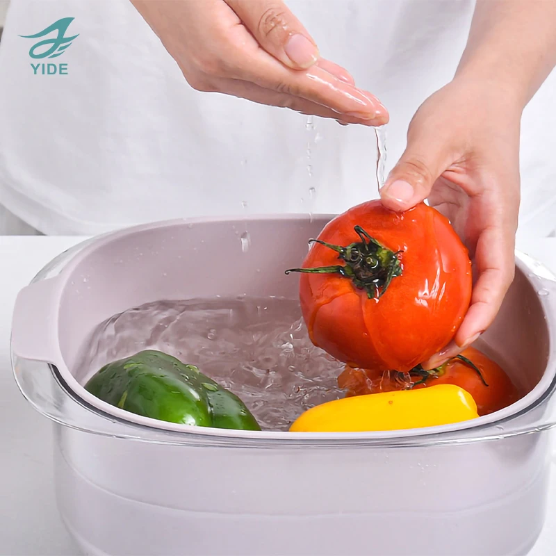 Plastic Rice Basket Multifunctional Fruit Vegetables Colander Washing Baskets Kitchen Tools