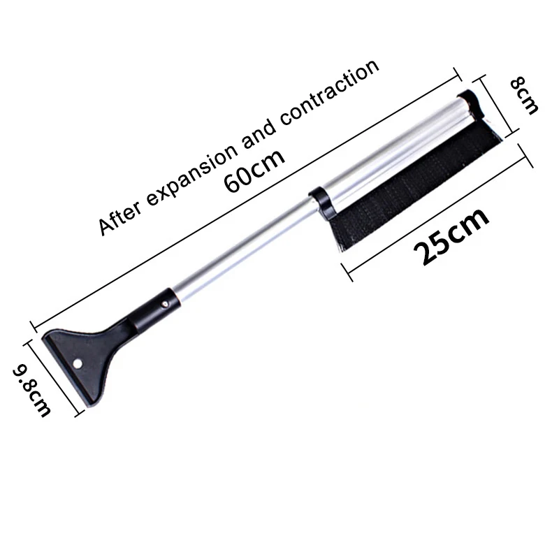 HYSTIC Car Windshield Snow Removal Cleaning Brush with Retractable Handle and Ice Scraper