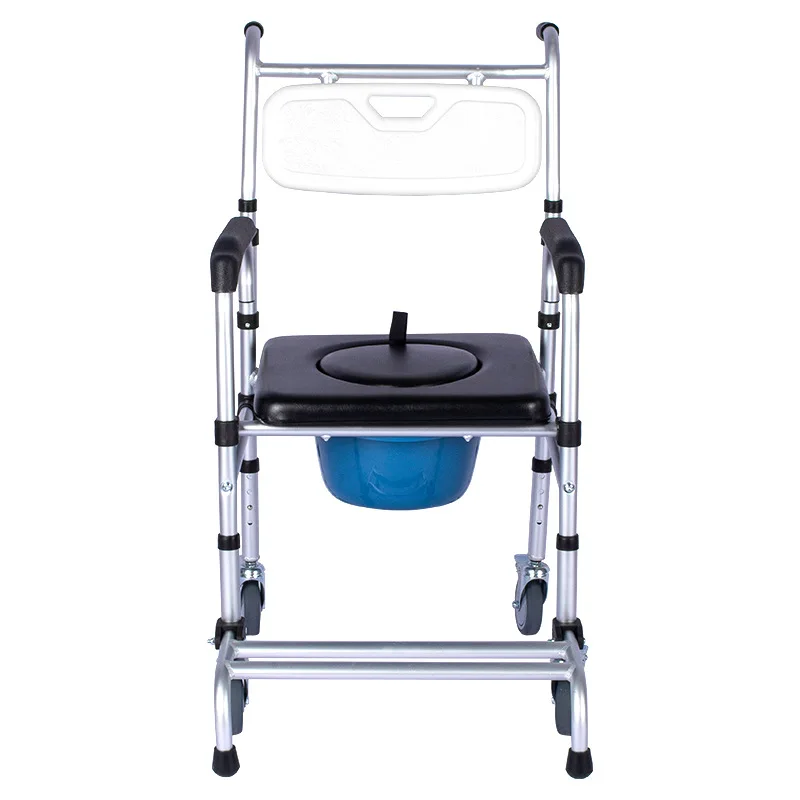 Modern light weight transport wheelchair with toilet commode chair with wheels