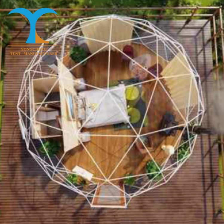 Prefab Transparent Hotel Domes Glamping Geodesic Dome House Tent For Sale With Bathroom Cabin