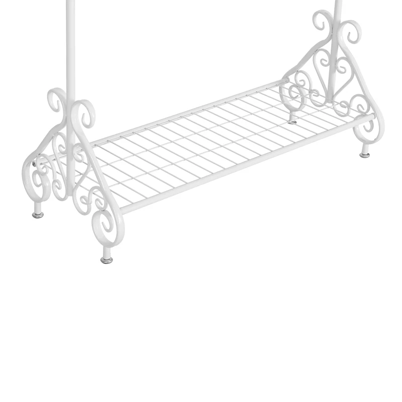 Newest Modern Style Metal Aluminum Height Adjustable Coat Clothes Rail Hanger Stand Drying Rack Hanging