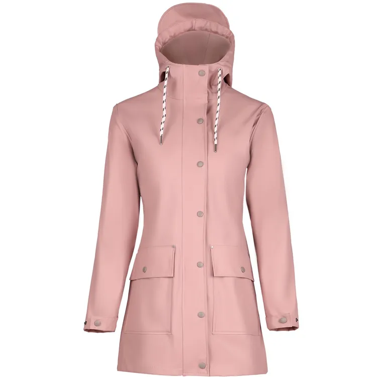 Custom PU raincoat stylish for lady rain jacket for adults affordable rain coat long horse riding rain gear outdoor rainwear