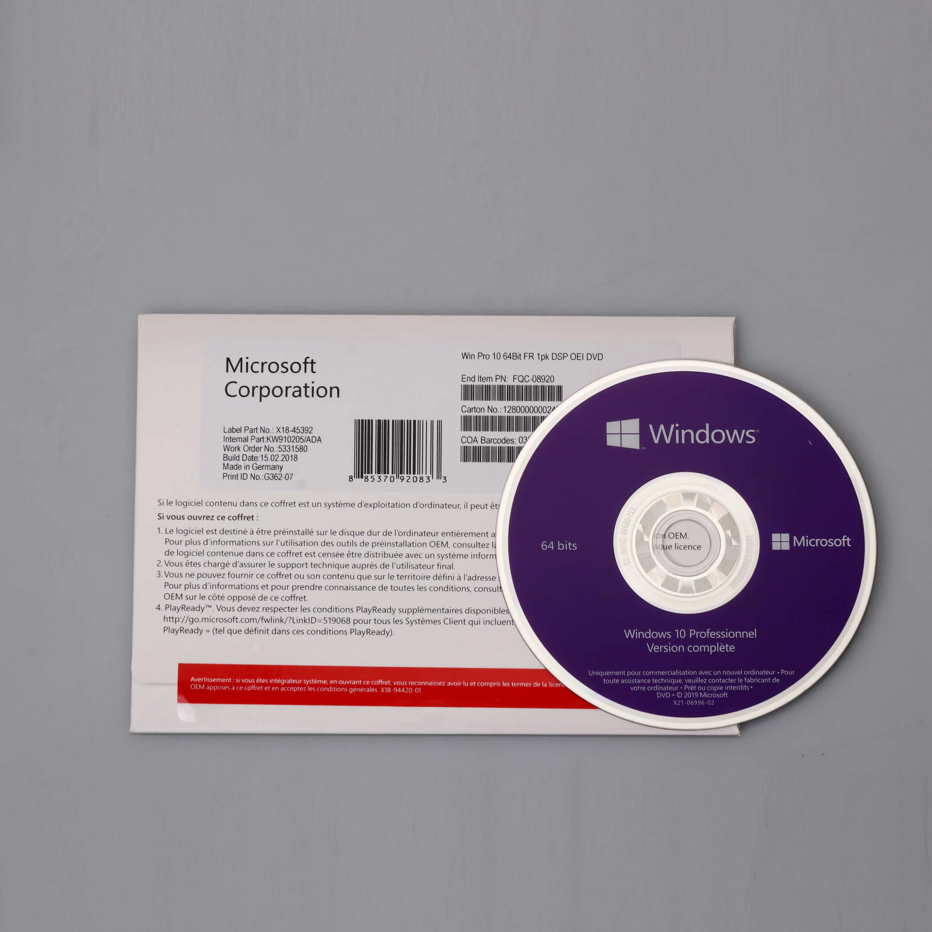  Windows 10 профессиональный DVD полный пакет Испанский Немецкий Русский Итальянский Французский язык Бесплатная доставка