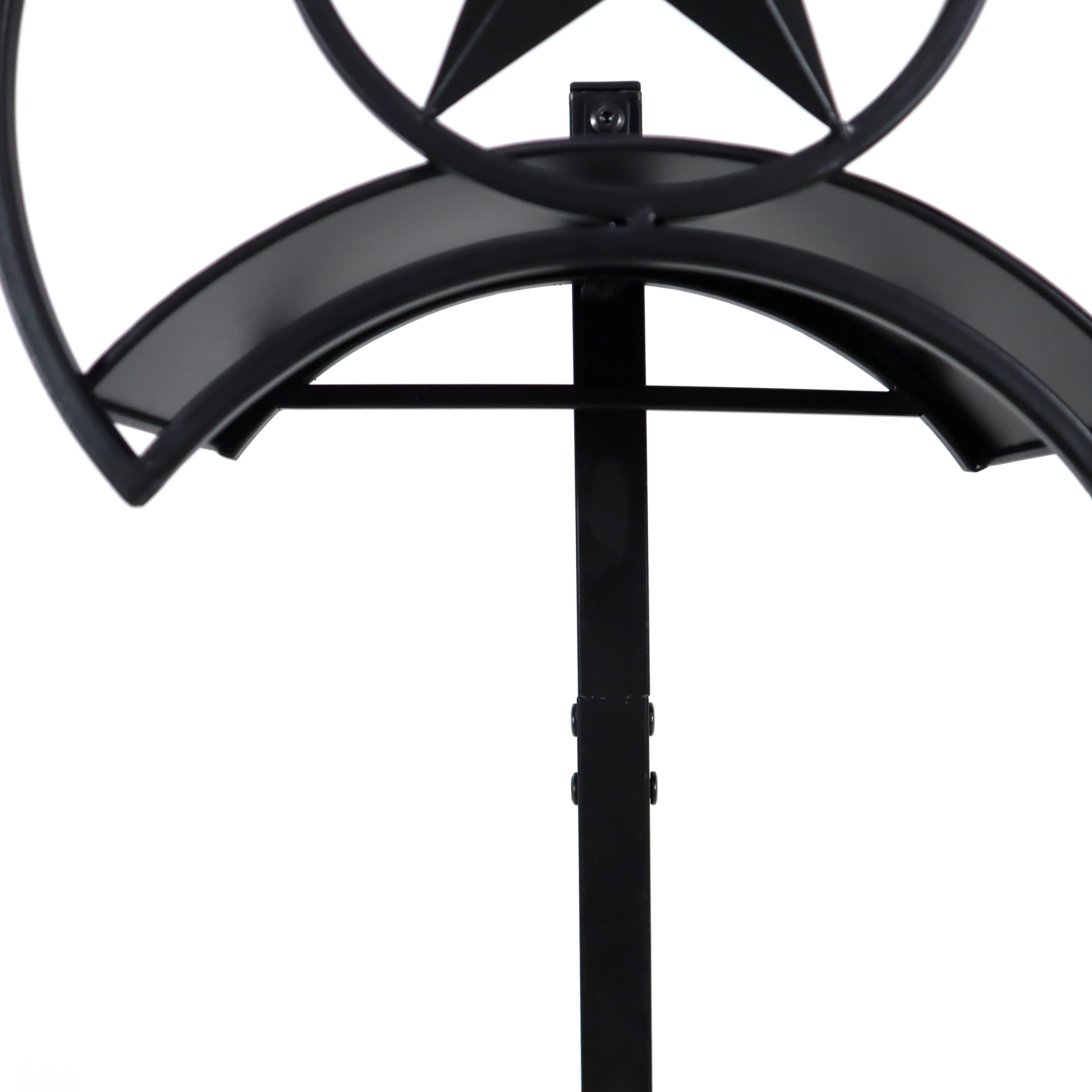 Outdoor Garden Metal Hose Rack with Star Design Black Powder Coating Star Design Wrought Iron Stake Shower Lawn Holder