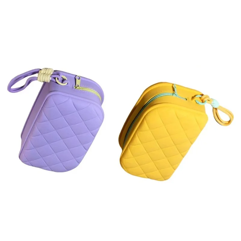 China Custom Made Silicone Cosmetic Coin Purse Pouch bags Portable Large Capacity Makeup  Waterproof  Storage Bag
