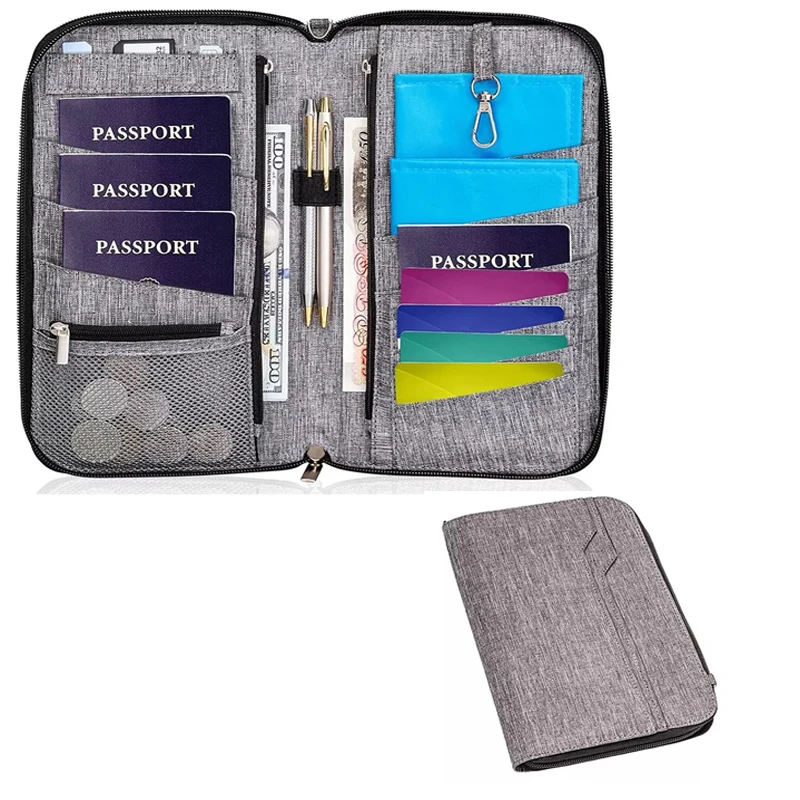 Premium Family Travel Document Organizer Case Capacious RFID Passport Holder Wallets