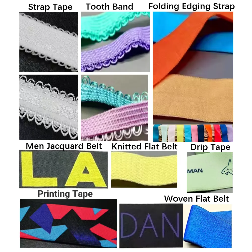 TUTON Custom elastic band  jacquard webbing waist waistband lace silicone knitting woven elastic tape Sewing band For Underwear