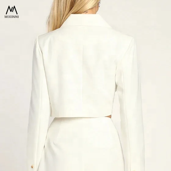 MXN T702 women short  solid color suit,sexy summer crop top two piece set clothing,blazer set for women