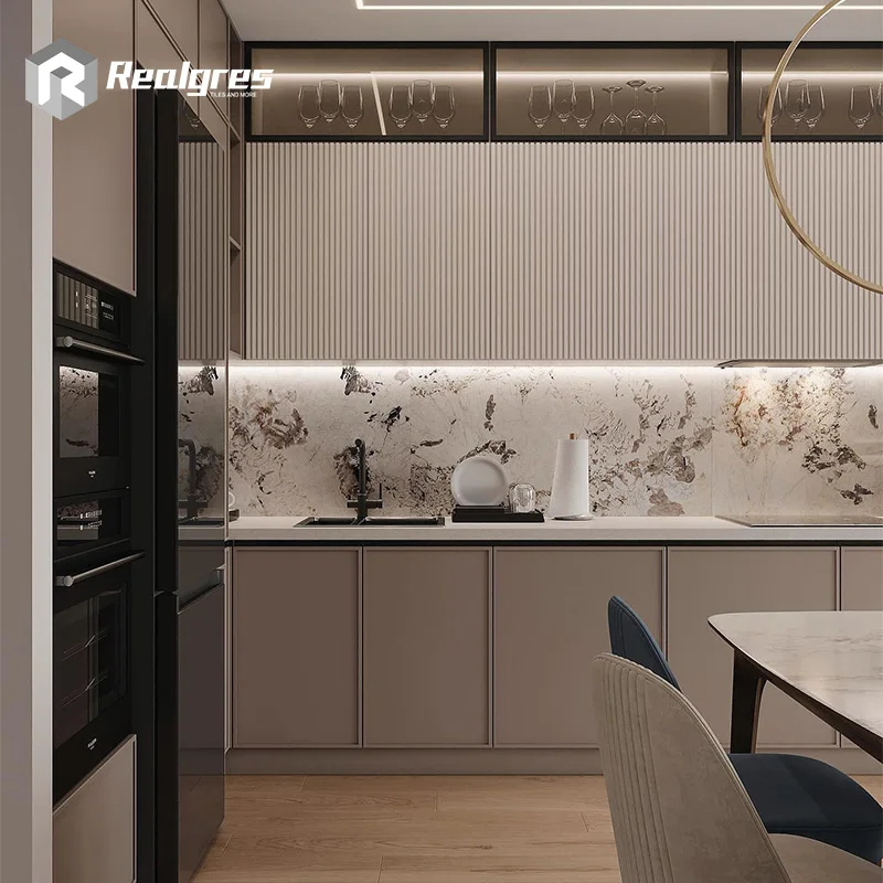 Customized Open cabinet modern simple light luxury open kitchen cabinet whole house customization