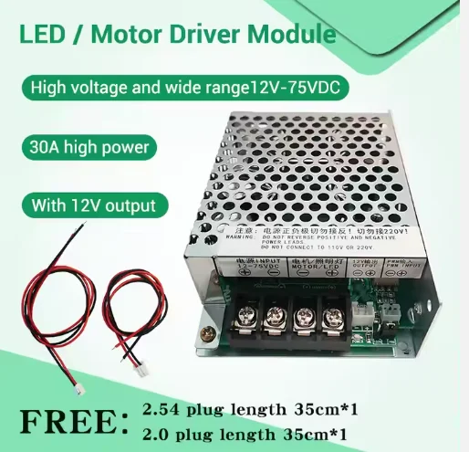 ZK-SMG 12-75v High Power 30A Breeding Lamp LED Motor Driver Module Controller Stepless Dimming Speed Regulation