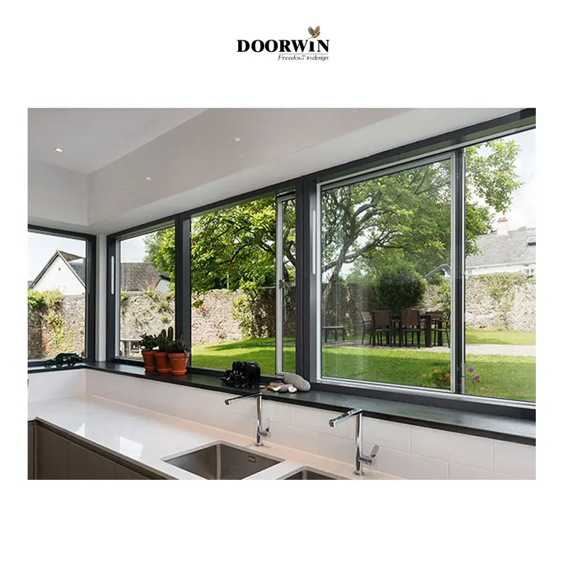 High quality commercial use glass windows hot sale tempered aluminium glass sliding windows