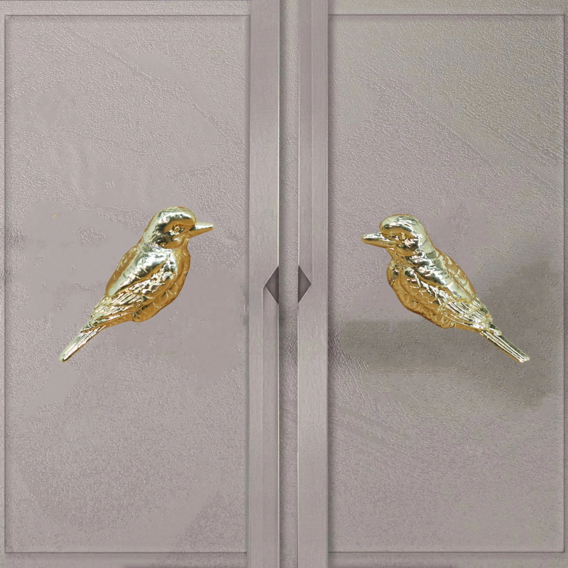 Creative material alloy bird chest of drawers handle wardrobe locker furniture handle buckle.