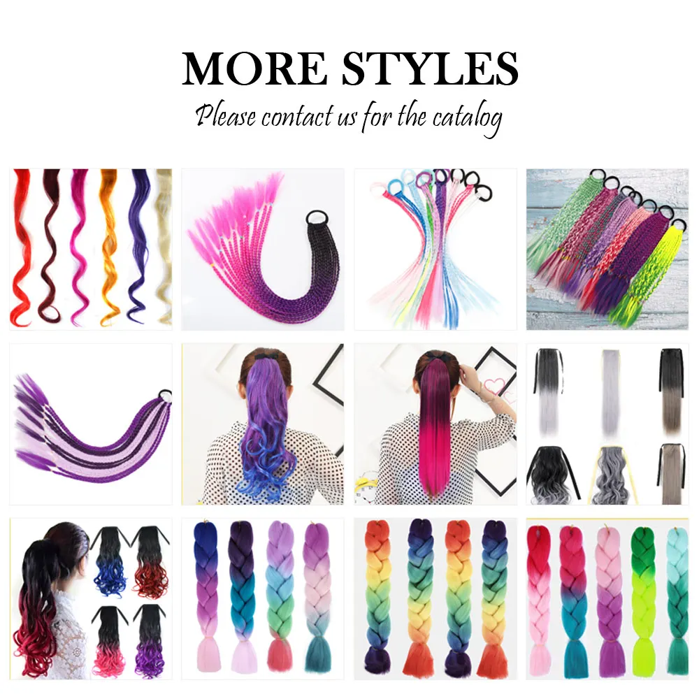 custom fiber Curly French invisible tape ash blonde kids bulk colored ponytail clip in hair extension for braids